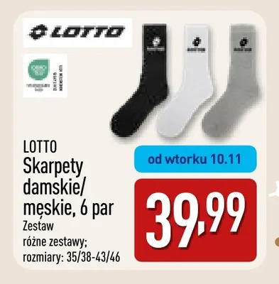 Skarpety damskie/męskie 6-pak Lotto promocja w Aldi