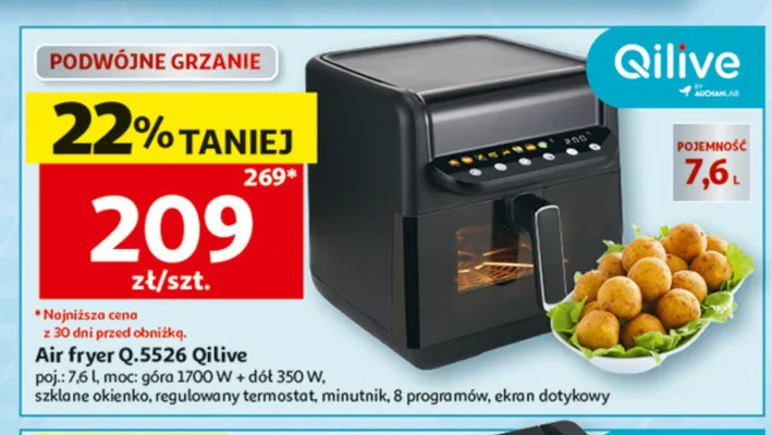 Air fryer Qilive Q.5526 promocja w Auchan
