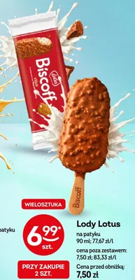 Lody Lotus na patyku promocja w Żabka