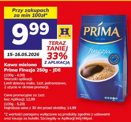 Kawa mielona Prima Finezja promocja w Hitpol