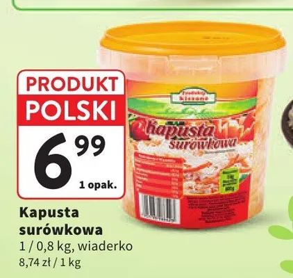 Kapusta surówkowa wiaderko promocja w Intermarche
