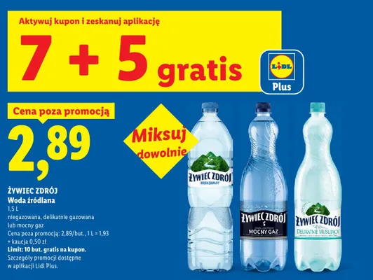 Woda źródlana niegazowana Żywiec Zdrój promocja w Lidl