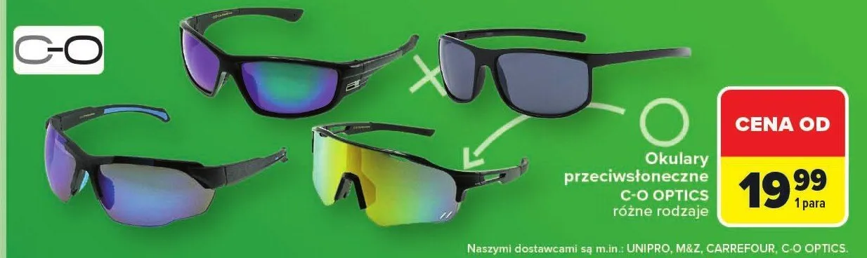 Okulary przeciwsłoneczne C-O OPTICS promocja w Carrefour Market