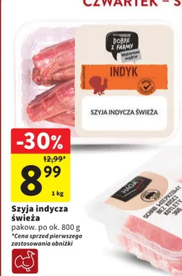 Szyja indycza świeża promocja w Intermarche