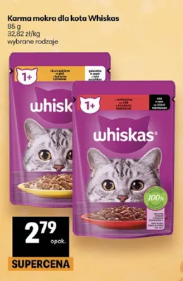 Karma mokra dla kota Whiskas z wołowiną w sosie promocja w Delikatesy Centrum