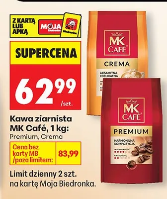 Kawa ziarnista Creme promocja w Biedronka