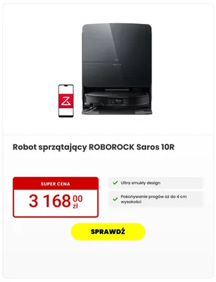 Robot sprzątający ROBOROCK Saros 10R promocja w Media Expert