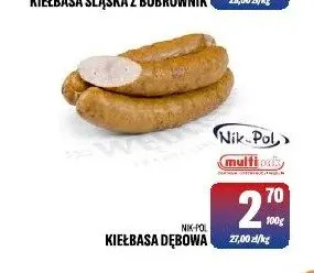 Kiełbasa dębowa Nik-Pol promocja w Tomi Markt