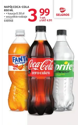 Napój gazowany Coca-Cola Zero Cukru promocja w Selgros