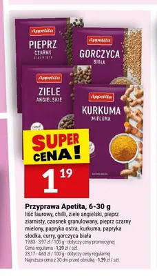 Przyprawa Appetita pieprz ziarnisty promocja w Twój Market