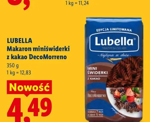 Makaron miniświderki z kakao DecoMorreno Lubella promocja w Lidl