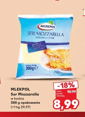 Ser mozzarella w kostce Mlekpol promocja w Kaufland