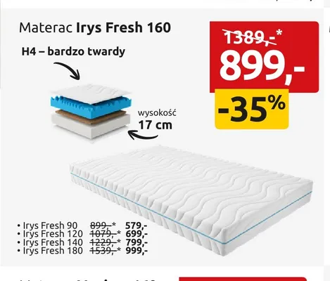 Materac Irys Fresh promocja w Black Red White