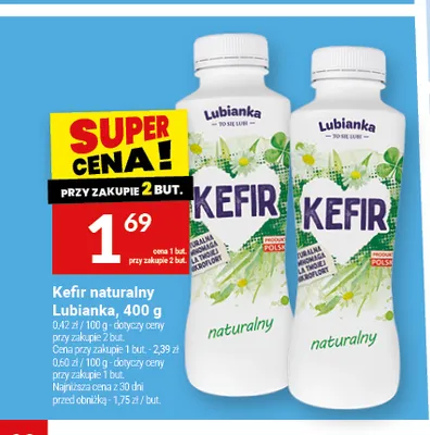 Kefir naturalny Lubianka promocja w Twój Market