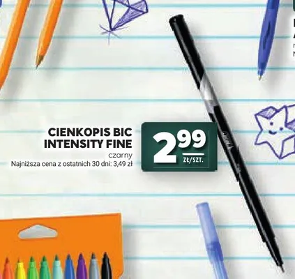 Cienkopis BIC Intensity Fine czarny promocja w Stokrotka