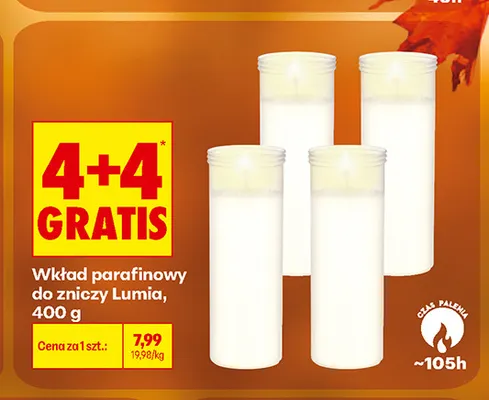 Wkład parafinowy do zniczy Lumia promocja w Biedronka