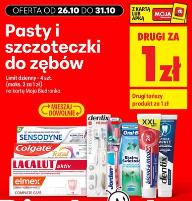 Pasty i szczoteczki do zębów promocja w Biedronka
