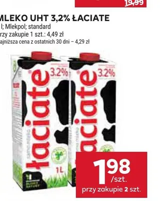 Mleko UHT 3,2% Łaciate promocja w Stokrotka
