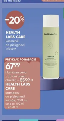 Szampony do pielęgnacji włosów Health Labs Care promocja w Super-Pharm