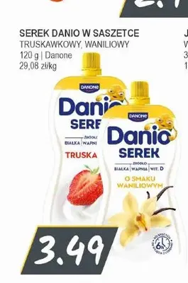 Serek homogenizowany Danio w saszetce waniliowy Danone promocja w Słoneczko
