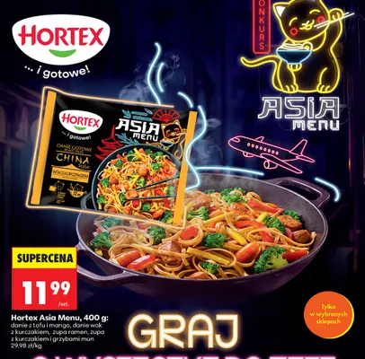 Hortex Asia Menu zupa z kurczakiem i grzybami mun promocja w Biedronka