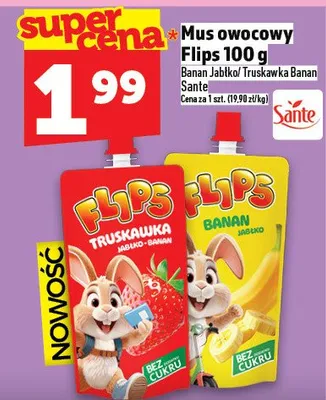 Mus owocowy Flips 100g promocja w TOPAZ