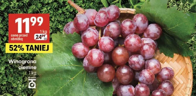 Winogrona ciemne promocja w Delikatesy Centrum
