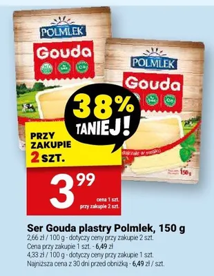 Ser Gouda plastry Polmlek promocja w Twój Market