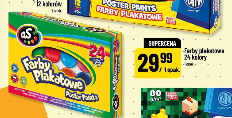Farby plakatowe 24 kolory as promocja w POLOmarket