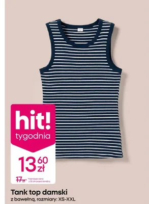 Tank top damski z bawełną promocja w Pepco