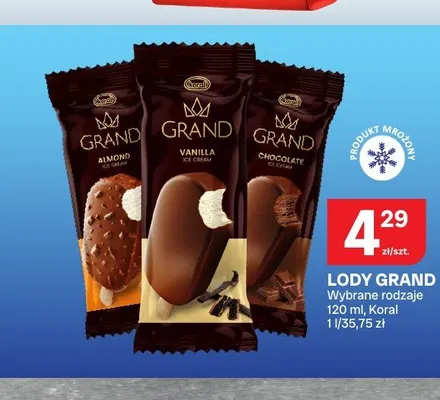 Lody Grand Almond Koral promocja w Chorten