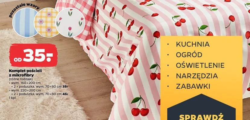 Komplet pościeli z mikrofibry 220x200cm z 2 poduszkami 70x80cm Netto promocja w Netto