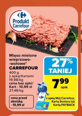 Mięso mielone wieprzowo-wołowe Carrefour promocja w Carrefour Market