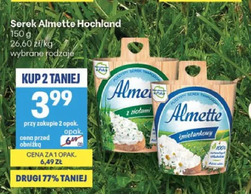 Serek Almette Hochland śmietankowy promocja w Delikatesy Centrum