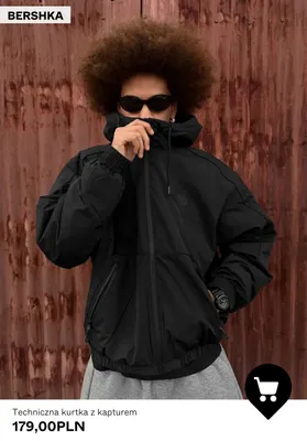 Techniczna kurtka z kapturem Bershka promocja w Bershka