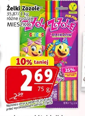 Żelki Zozole Rainbow promocja w Prim Market