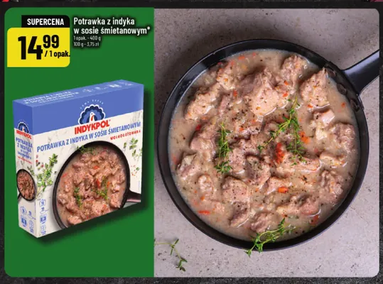 Potrawka z indyka w sosie śmietanowym Indykpol promocja w POLOmarket