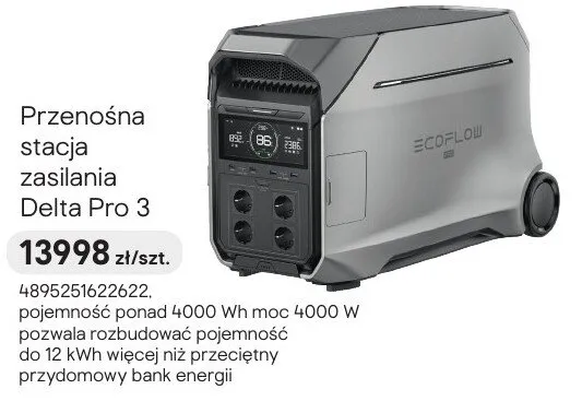 Przenośna stacja zasilania Delta Pro 3 promocja w Castorama