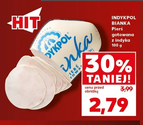 Pierś gotowana z indyka Bianka Indykpol promocja w Kaufland