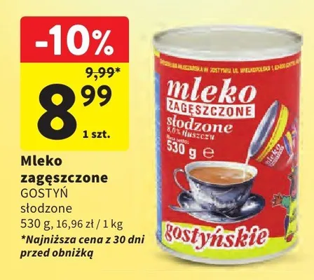 Mleko zagęszczone słodzone promocja w Intermarche