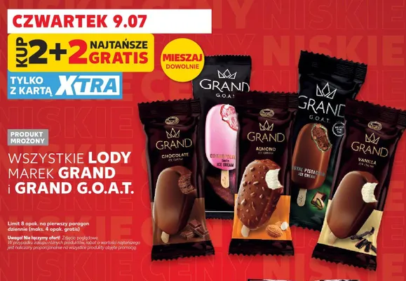 Lody marek Grand i Grand G.O.A.T. promocja w Kaufland