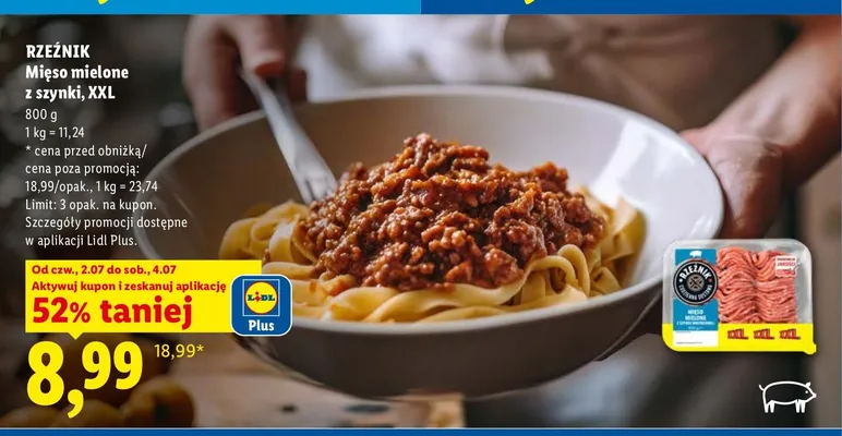 Mięso mielone z szynki XXL Rzeźnik promocja w Lidl