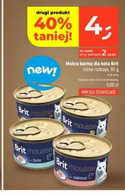 Mokra karma dla kota Brit Mousse z łososiem promocja w Dealz