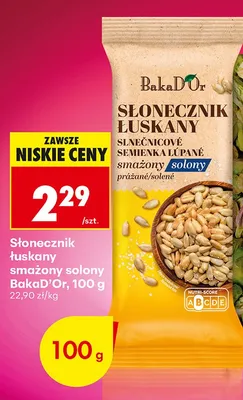 Słonecznik łuskany smażony solony BakaD'Or promocja w Biedronka