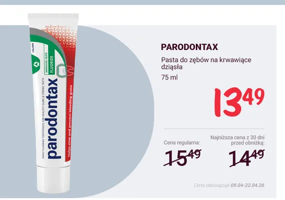 Pasta do zębów na krwawiące dziąsła promocja w Rossmann