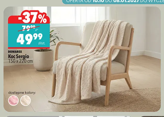 Koc Sergio 150x220 cm Domarex promocja w Biedronka