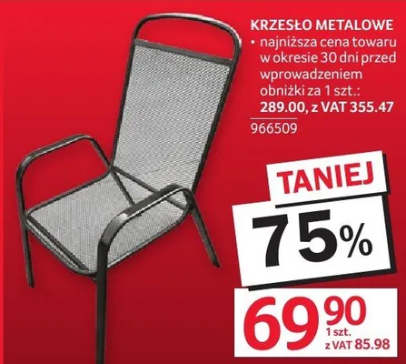 Krzesło metalowe promocja w Selgros