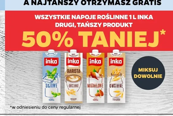 Napoje roślinne 1 l Inka promocja w Netto
