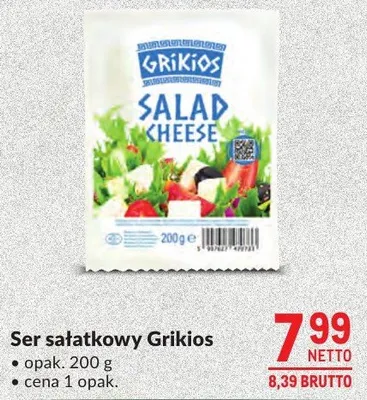 Ser sałatkowy Grikios promocja w Makro