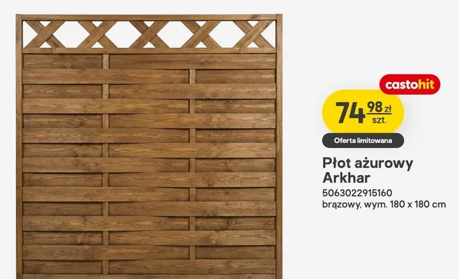 Płot ażurowy Arkhar brązowy promocja w Castorama